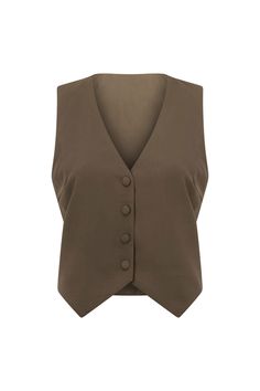 For our structure loving girlies! The Remi Top is made from a luxurious suiting fabric in an ashy brown hue. It is a vest style featuring tank sleeves, V neckline, covered buttons at centre front and a pointed hem. Get the set with the Remi Pants! Designed exclusively by Sabo. Honk Jr, Ashy Brown, Bear Aesthetic, Elegant Vest, Brown Vest, Vest Style, Lettering Art, Hand Lettering Art, Suiting Fabric