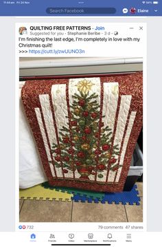 a quilted christmas tree is displayed on an instagramt for the holiday season