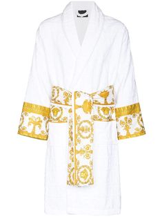 Luxury Long Sleeve Robe For Loungewear, White Long Sleeve Bath Robe, White Long Sleeve Bathrobe, Terry Cloth Bathrobe, Affordable Bedding Sets, Luxury Baby Clothes, Versace Pink, Bathrobe Men, Off White Mens