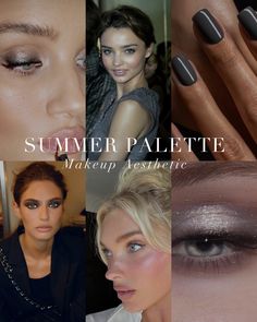 Soft Summer Color Palette Aesthetic, True Summer Aesthetic, Summer Palette Makeup, Makeup Soft Summer, Cool Summer Color Palette Makeup, Soft Summer Color Palette Makeup, Soft Summer Makeup Looks, True Summer Palette, Soft Summer Aesthetic