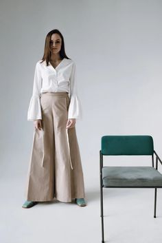 High Waisted Dress Palazzo Pants Wide Leg Custom Pants - Etsy Bosnia and Herzegovina Chic Culottes With Loosely Fitted Hips, Chic Wide Leg Culottes With Loosely Fitted Hips, Chic Wide Leg Culottes, Elegant Wide Leg Pants For Spring, Chic Wide Leg Beige Bottoms, Chic Beige Wide Leg Bottoms, Elegant Wide Hem Pants For Spring, Versatile Beige High-waisted Wide Leg Pants, Chic Spring Wide Leg Pants