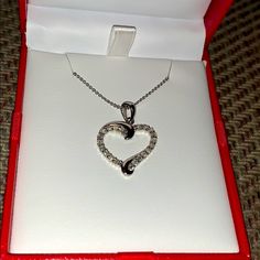 Brand New With Box! 18-22 Size Open To Offers Macy's Silver Jewelry With Diamond Accents, Elegant Macy's Diamond White Necklaces, Silver Jewelry With Diamond Accents For Gift, Macy's Jewelry For Valentine's Day, Elegant Macy's Diamond White Necklace, Silver Fine Jewelry For Anniversary Gift, Fine Silver Jewelry For Anniversary Gift, White Gold Necklace With Diamond Accents As A Gift, Elegant Silver Jewelry For Anniversary Gift