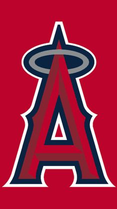 the los angeles angels logo on a red background