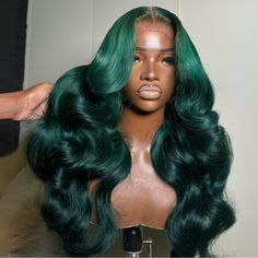 Product Details Brand Name Amanda Hair Hair Texture Loose Wave Hair Color Dark Green Hair Length 16- 30 Inch Hair Material 100% Human Virgin Hair Hair Density 180% Density Wig Cap Type Lace Closure/ HD Transparent Lace Frontal Wig Wig Cap Size Average (If you need to customize the wig cap size, please contact customer service） Quality Management It can last more than 12 months with proper care Hair Advantage No Shedding, Tangle Free, Soft, Bouncy Can Be Permed Yes it can be permed, curled, and r Dark Green Hair, Frontal Wig Hairstyles, Green Wig, Indian Human Hair, Loose Waves Hair, Kinky Curly Wigs, Lace Front Human Hair Wigs, Colored Wigs, Human Virgin Hair