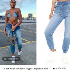 New With Tags From Fashion Nova. Soft And Comfortable With Drawstring To Fit Around Your Waist. Has Deep Pockets In The Front And Two In The Back. Fading And Whisker Included In The Style And Cinched Hem At Ankles. Thanks For Looking! Light Wash Denim Bottoms For Loungewear, Medium Wash Denim Bottoms For Loungewear, Medium Wash Bottoms For Summer Loungewear, Summer Denim Loungewear Bottoms, Summer Loungewear Medium Wash Bottoms, Casual Summer Jeans For Loungewear, Denim Jeans With Pockets For Loungewear, High Rise Jeans For Spring Loungewear, Casual Denim Jeans For Loungewear