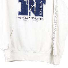 Description:Vintage University of Nevada white Rsi hoodie, fits large.GENDER: womens CONDITION: good - a couple loose threads on lofo.STYLE: hoodieERA: 1990sCOLOUR: whiteFABRIC: cotton blend Vintage University, College Hoodies, Hoodie Fits, Wholesale Shoes, Beauty Bag, Cardigan Coat, Active Wear Tops, Large White