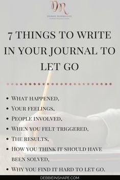 Things To Write, Vie Motivation, Self Care Activities, Journal Writing, Self Improvement Tips, Emotional Health, Let Go