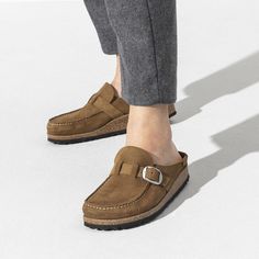 Buckley Suede Leather Birkenstock Buckley Clog, Birkenstock Buckley, Birkenstock Style, Moccasins Style, Suede Moccasins, Suede Mules, Nudie Jeans, Leather Clogs, Leather Mules