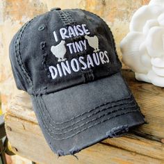 I Raise Tiny Dinosaurs Hat, Raising Tiny Dinosaurs Hat, Women's Chicken Hat, Women's Chicken Baseball Cap, I Raise Tiny Dinosaurs, Chickens by DistinctHeadwear on Etsy Adjustable Novelty Hats One Size, Funny Snapback Baseball Cap, Novelty Baseball Cap One Size Fits Most, Novelty Adjustable Baseball Cap With Letter Print, Adjustable Beanie With Letter Print, Novelty Letter Print Adjustable Baseball Cap, Adjustable Letter Print Beanie Hat, Adjustable Letter Print Beanie, Casual Mini Baseball Cap With Letter Print