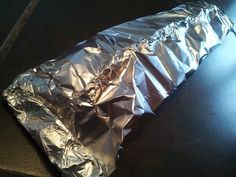 a piece of tin foil sitting on top of a table