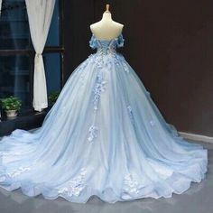 Light Sky Blue Quinceanera Dresses Princess Ball Gown Sweetheart Off Shoulder | eBay Navy Blue Wedding Dress, Cinderella Ballgown, Burgundy Quinceanera Dresses, Off Shoulder Ball Gown, Blue Wedding Dress, Quinceanera Dresses Pink, Quinceanera Dresses Blue, Dream Dresses, Princess Ball Gowns