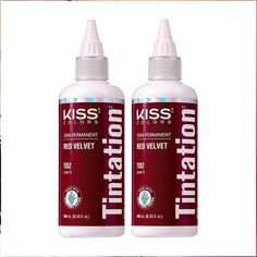 Kiss Tintation Semi-Permanent Hair Color 5 Ounce Red Velvet (2 Pack) Platinum Blonde Toner, Proteolytic Enzymes, Dark Strawberry Blonde, Wella Color Charm, Semi Permanent Hair Dye, Semi Permanent Hair Color, Dead Cells, African Violet