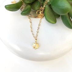 Tiny Gold Filled Sun Charm Necklace, Dainty Celestial Star, Minimal Womens Necklace, Beach Jewelry, Dainty Everyday Necklaces With Sun Design, Dainty Sun Design Necklace As Gift, Dainty Sun Necklace, Dainty Sun Design Necklace Gift, Dainty Gold Starburst Necklace, Gold Starburst Necklace For Gift, Dainty Gold Sun-shaped Necklace, You Are My Sunshine, Beach Jewelry