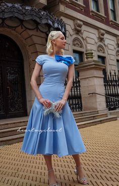 Retro Blue Dresses For Vintage Events, Retro Blue Dress For Vintage Events, 1950s Style Blue Wedding Dress, Mad Men Dresses, 1930's Dresses, Kate Middleton Dress, Baby Blue Dress, 1960s Dresses, Dresses 1950s