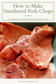 how to make smoked pork chops in the slow cooker with text overlay