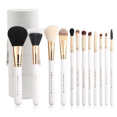 PRICES MAY VARY. 12-Piece Brush Collection - 4 Pcs Basic Big Kabuki Makeup Brushes and 8 Pcs precise makeup brushes. Cover all your needs of all Your Makeup. Each brush is labeled, great for beginners and professionals Vegan & Cruelty-Free Bristles - The bristles are well made of durable synthetic fiber - soft and silky nylon, ensuring long time use. All the makeup brushes are fine and dense, suitable for even the most sensitive skin. With the great holding power of powder, the brushes would be Makeup Brush Case, Travel Makeup Brushes, It Cosmetics Foundation, Eye Brushes Set, Powder Contour, Eyebrow Eyeshadow, Makeup Brush Set Professional, Brush Sets, Professional Makeup Brushes