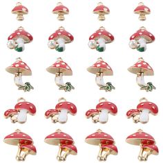 PRICES MAY VARY. Enamel Mushroom Pendants: Add a touch of enchantment to your jewelry and craft projects with these delightful Enamel Mushroom Pendants. Their charming design and vibrant enamel colors make them a perfect addition to any creative endeavor High-Quality Alloy Material: Crafted from premium alloy, these pendants are durable and long-lasting. The alloy material provides a smooth and polished finish, adding a touch of elegance to your handmade accessories Set of 20 Pieces - 4pcs per S Mushroom Pendant, Red Mushroom, Making Accessories, Jewelry Making Charms, Accessories Set, Delicate Jewelry, Jewelry Creation, Diy Earrings, Handmade Accessories