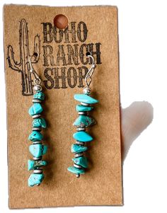 Nickel-free Western Style Earrings, Nickel-free Adjustable Western Earrings, Adjustable Nickel-free Western Earrings, Western Turquoise Dangle Earrings, Turquoise Dangle Earrings Western Style, Handmade Western Dangle Earrings, Rustic Drop Earrings, Rodeo Cowgirl, Stone Earrings