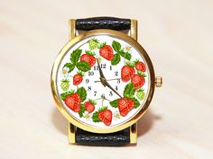 Wristwatch strawberry , summer clock, berry watch, Women's watches, watch for girl, red watch, white watch, orange watch, watch gift Dial Material - stainless steel, glass dial diameter 38 mm strap - Artificial leather Strap length - 24 cm strap width - 2 cm Wrist Watch with battery Handmade Watch We can manufacture watches the order for you. Casual White Watches For Gifts, Casual White Watches As Gifts, Orange Watches, Strawberry Summer, Watch Women's, Red Watch, Flower Watch, Childrens Watches, Handmade Watch