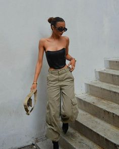 Cargo Outfit, Corset Outfit, Cargo Pants Outfit, Neue Outfits, Looks Black, Night Out Outfit, Festival Looks