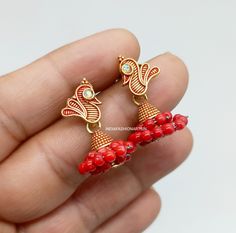 Beautiful fashion wear small jhumki. Light weight earrings. Indian traditional Earrings. Ethnic earrings. Tilla Earrings For Puja, Round Jhumkas For Puja, Handmade Red Jhumkas, Indian Traditional Earrings, Earrings Indian Traditional, Jaipur City, Earrings Jhumka, Earrings Indian, Traditional Earrings