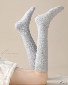 Elluis - Pair of High-Quality Winter Thermal Calf Socks with Fuzzy Texture Cozy Soft Gray Socks, Soft Solid Winter Socks, Winter Soft Solid Color Socks, Cozy Snug Gray Socks, Cozy Gray Comfortable Socks, Snug Gray Winter Socks, Warm Gray Casual Socks, Warm Casual Gray Socks, Casual Warm Gray Socks