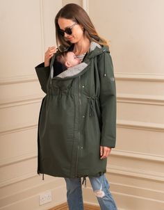 Seraphine's 4 in 1 Maternity & Babywearing Parka grows with you through pregnancy & adapts with a zip-in panel for babywearing after baby is born. Postpartum Dresses, Maternity Jacket, Maternity Coat, After Baby, 4 In 1, Maternity Wear, Bra Lingerie, Baby Wearing, Maternity Clothes