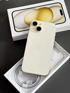 an apple iphone in its box on the table