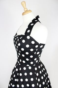 Black Pinup Dress, Pinup Dress, Dots Dress, Circle Dress, White Polka Dot Dress, Pin Up Dresses, Full Circle Skirts, Polka Dress, Under Dress