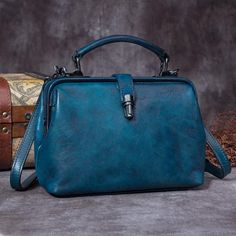 Buy Blue Leather Cow Leather Doctor Bag Shoulder Bags Worldwide Free shipping and return, color: Blue , material: Genuine Leather Doctor Bag Purse, Main Slot, Doctors Bag, Iphone Bag, Overview Design, Grey Coffee, Fall Handbags, Lv Bags, Perfect Handbag