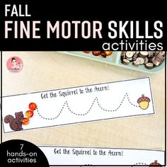 fall fine motor skills activities for kids to learn how to read and practice their handwriting