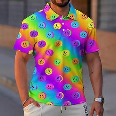 Season:Summer,Spring; Fabric:Polyester; Sleeve Length:Short Sleeves; Look After Me:Washable,Hand wash,Machine wash; Gender:Men's; Style:Soft,Streetwear,Fashion,Sports,Designer; Tops Type:Lapel Polo,Button Up Polos,Golf Shirt,Polo Shirt; Occasion:LGBT,Pride Day,Weekend,Outdoor,Daily,Street; Age Group:Adults'; Fit Type:Regular Fit; Pattern:Gradient,Rainbow,Graphic Prints; Design:Print; Neckline:Turndown; Front page:FF; Listing Date:05/11/2023; Bust:; Length:; Shoulder Width:; Fit US Size:; Fit UK Summer Casual Collar Polo Shirt With Button Closure, Summer Polo Shirt With Button Closure And Casual Collar, Summer Polo Collar Top With Buttons, Multicolor Casual Collar Top, Spring Short Sleeve Polo Shirt, Collared Polo Shirt With Buttons For Summer, Multicolor Casual Collar Shirt, Multicolor Casual Shirt With Casual Collar, Casual Multicolor Shirt With Casual Collar