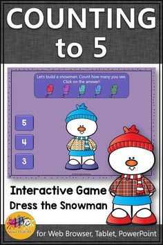 the interactive game dress the snowman for web browser, tablet, and powerpoint