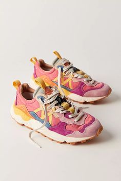 Lenzan Sneakers | Free People Flower Mountain, Colorful Sneakers, Sneakers Outfit, Crazy Shoes, Profile Design, Suede Sneakers, Platform Sneakers, Shoes Trainers, Playful Design