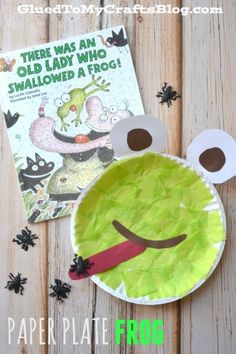 this paper plate frog craft is perfect for the kids to make it looks like they're