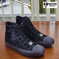 Converse X Miley Cyrus Chuck Taylor All Star High Top Velvet 563723c Brand: Converse X Miley Cyrus Mpn: 563723c Model: Chuck Taylor All Star Hi Materials: Textile (Velvet) / Rubber Color: Black/Silver Gender: Women's Sizes: Us 5.5 Women's / Uk 3.5 / Eur 36 / Cm 22.5 Us 6 Women's / Uk 4 / Eur 36.5 / Cm 23 Us 7 Women's / Uk 5 / Eur 37.5 / Cm 24 Us 8 Women's / Uk 6 / Eur 39 / Cm 24.5 New With Box, No Lid Womens Converse, Chuck Taylor All Star, Miley Cyrus, Converse Shoes, Chuck Taylor, Chuck Taylors, Womens Shoes Sneakers, High Top, All Star