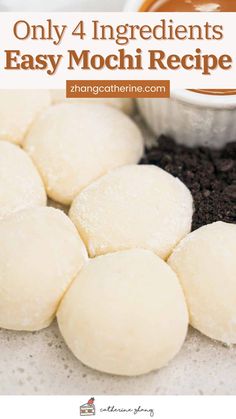 With just 4 ingredients, you can create soft, bouncy, and irresistible easy mochi balls. Read full recipe at zhangcatherine.com and treat yourself to this chewy sweet delight!