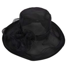 PRICES MAY VARY. [High-level Workmanship]: This fancy organza fascinator hat is made of high quality organza fabric under exquisite workmanship, breathable and Anti-UV, lightweight and comforable wear for long time. [Adjustable Size]：The height of large fascinator hat is approx 12cm/4.72inch, the brim is approx 9cm/3.54inch, suitable for head circumference up to 58cm/22.8inch., and this beautiful fascinator hat is adjustable through pulling the drawstring cross the top of hat. This fascinator dr Summer Party Mini Tulle Hats, Summer Party Mini Hats Made Of Tulle, Elegant Tulle Mini Hats For Spring, Tulle Hat For Kentucky Derby Party, Elegant Summer Tulle Hats, Organza Veil, British Tea Party, British Hats, Headpiece Accessories