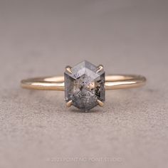 salt and pepper diamond Hexagon Diamond, Unique Diamond Rings, Unique Diamonds, Round Rings, Rose Cut Diamond, Conflict Free Diamonds, Diamond Engagement Ring, Rose Cut, Salt And Pepper