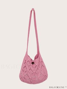 BagForLove - Stylish Crochet Bag - Perfect for Your Vacation Getaway Casual Pink Knitted Bag, Pink Knitted Bags For Daily Use, Pink Knitted Bag For Daily Use, Pink Crochet Beach Bag For Everyday Use, Casual Pink Crochet Bag For Daily Use, Casual Pink Crochet Beach Bag, Pink Crochet Bag With Large Capacity, Pink Crochet Satchel Bag With Adjustable Strap, Pink Satchel Crochet Bag With Adjustable Strap