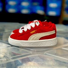 Puma Infants Suede New In Box Suede Classic Toddlers Size 253636-03 Casual Red Sneakers For Playtime, Puma Kids, Shoes Puma, Puma Suede, Puma Shoes, Pumas Shoes, Box Color, Toddler Sizes, Infants