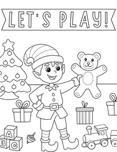 Free Elf on the Shelf Christmas Coloring Page for Kids Christmas Letter Template, Zoo Animal Coloring Pages, Free Printable Christmas Cards, Free Christmas Coloring Pages, Cute Christmas Cards, Fun Christmas Cards, Christmas Tree Coloring Page, Christmas Cards Kids, Coloring Page Ideas