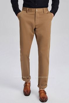 Find Daily Custom Mens Khaki Cotton Business Pants for any occasion at BradyMensuit, from casual weekend slacks and chino pants, to mens dress pants and tuxedo pants. Shop online with Taupe Solid men's pants in any size you want.. Casual Cotton Chinos For Semi-formal Occasions, Solid Full-length Chinos For Work, Slim Fit Chinos For Business Casual, Casual Brown Dress Pants For Business, Brown Casual Dress Pants For Business, Business Chinos With Pockets And Full Length, Formal Full Length Chinos With Pockets, Solid Color Slim Fit Chinos With Tapered Leg, Solid Slim Fit Chinos With Tapered Leg