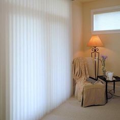 Sheer Vertical Shades | Blinds.com Glass Door Blinds, Blinds For Sliding Doors, Vertical Blinds Alternative, Sliding Glass Door Blinds, Door Alternatives, Glass Door Curtains, Sliding Glass Door Curtains, Sliding Glass Door Window, Sliding Door Window Treatments