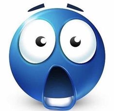 an emoticive blue smiley face with one eye open