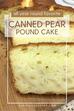 Sliced pear cake on a wooden board Pear Pound Cake, Pear Recipes Easy, Pear Desserts, Pear Cake Recipes, Histamine Foods, Pear Dessert Recipes, Canned Pears, Pear Dessert, French Baking