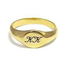 Gold signet ring, Custom name ring, Monogram initial Ring, Personalized Letter Ring, Engraved initia Personalized Gold Rings, Bff Rings, Monogram Ring Gold, Personalized Initial Ring, Pinky Signet Ring, Gold Initial Ring, Custom Signet Ring, Gold Pinky Ring, Engraved Initials