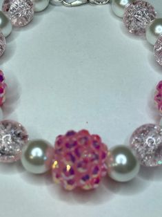 Pink Rhinestone Bracelet / Pearls and Bead Bracelet / Glass Bead Bracelet - Etsy Bracelet Pearls, Glass Bead Bracelet, Glass Beaded Bracelets, Cute Necklace, Rhinestone Bracelet, Pink Rhinestones, Bead Bracelet, Glass Bead, Pearl Bracelet