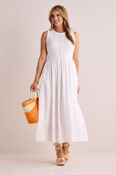 Shayla Dress Neutral Summer Dresses, Classic Coastal, Summer Neutrals, Coastal Vibes, Special Occasion Outfits, Soft Summer, Summer Clothing, Summer Look, Cotton Skirt