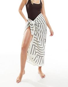 4th & Reckless delphine stripe sarong in multi | ASOS Save Outfits, Luxury Gifts For Her, Sarong, Women Skirts Midi, Plus Size Pregnancy, Two Piece Outfit, Workwear Dress, Tops For Leggings, Stripes Design